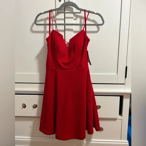 princess polly baby blue dress Macy's | Dresses | Macys Red Strapped Dress